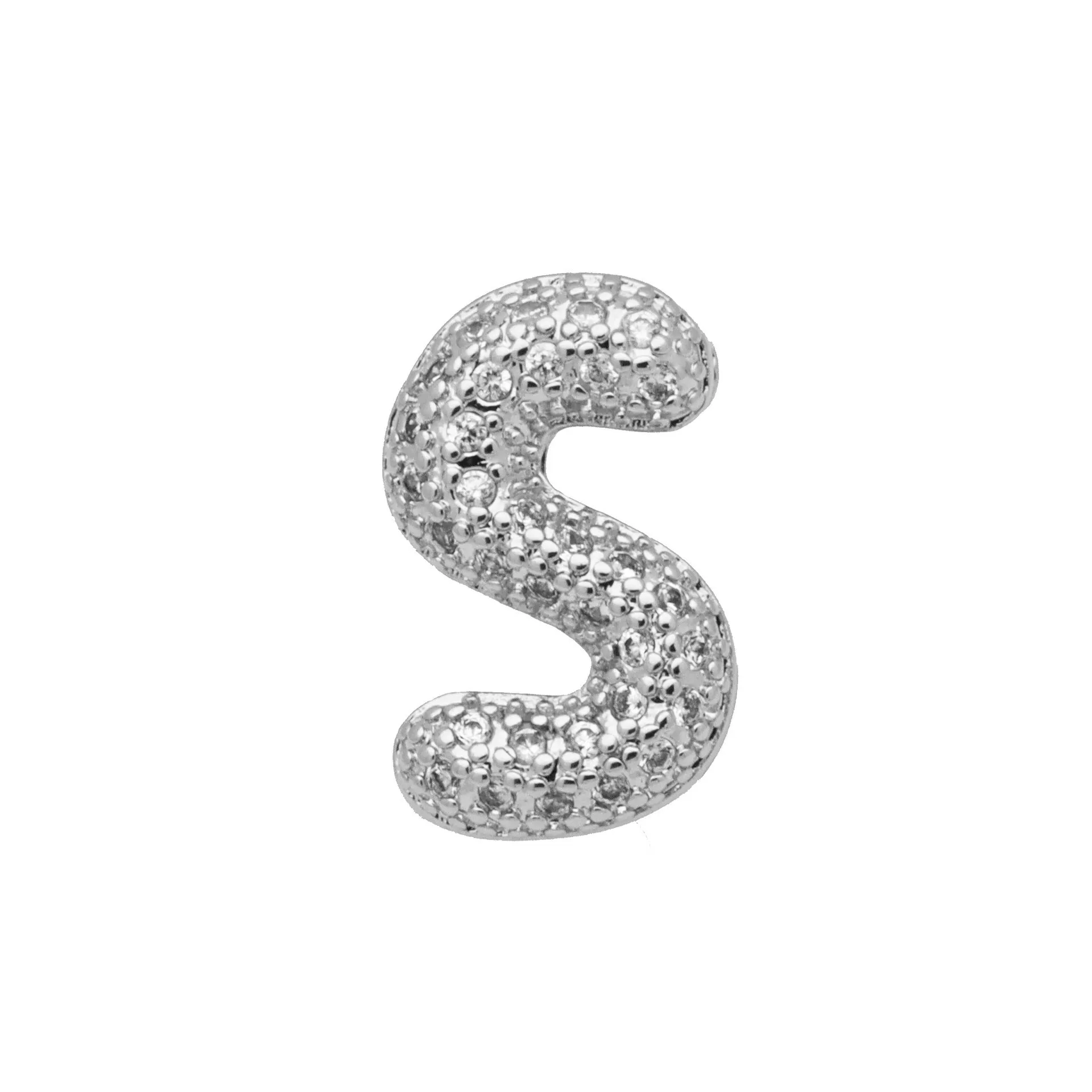 Copper letter bracelet with a single 'A' charm featuring micro inlaid zirconium detail on a gold-finished chain.
