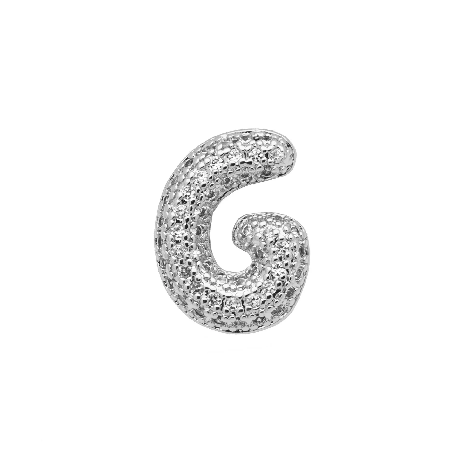 Copper letter bracelet with a single 'A' charm featuring micro inlaid zirconium detail on a gold-finished chain.