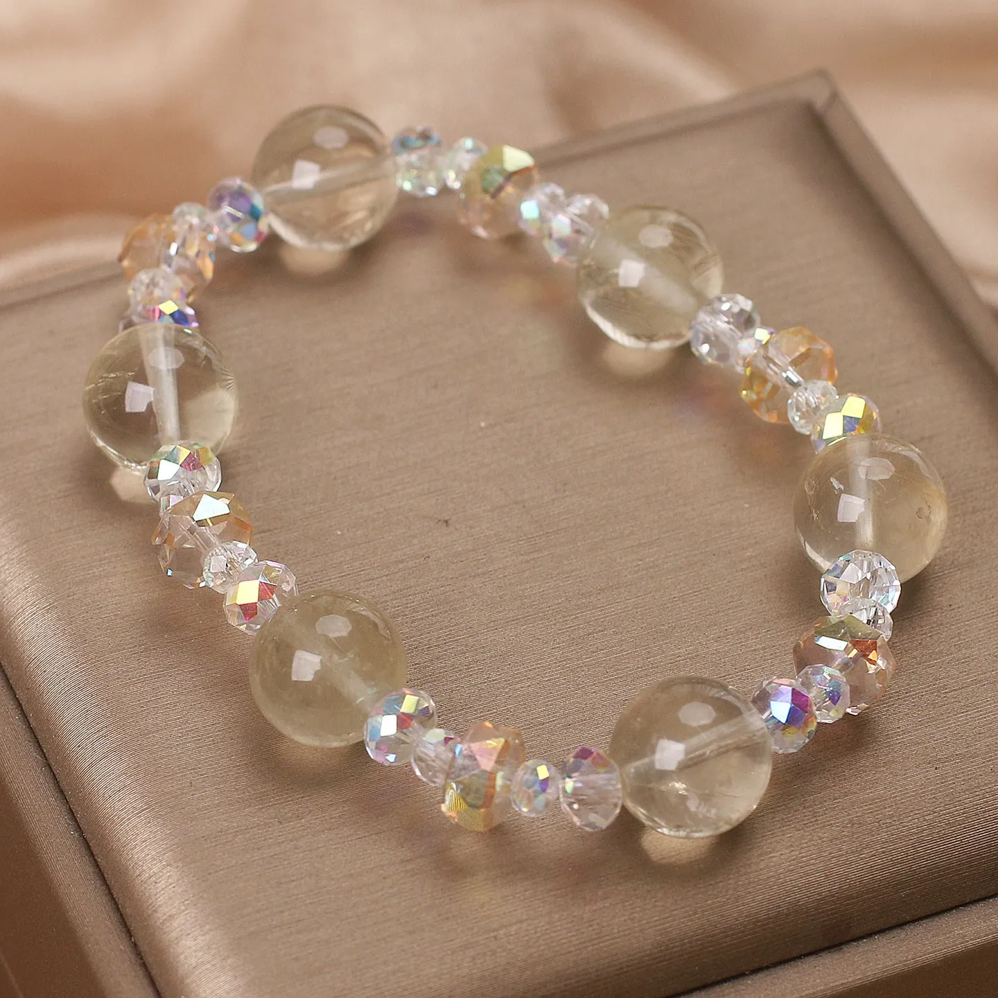 Women's light luxury artificial crystal bracelet in lemon crystal colour with animal and zodiac design