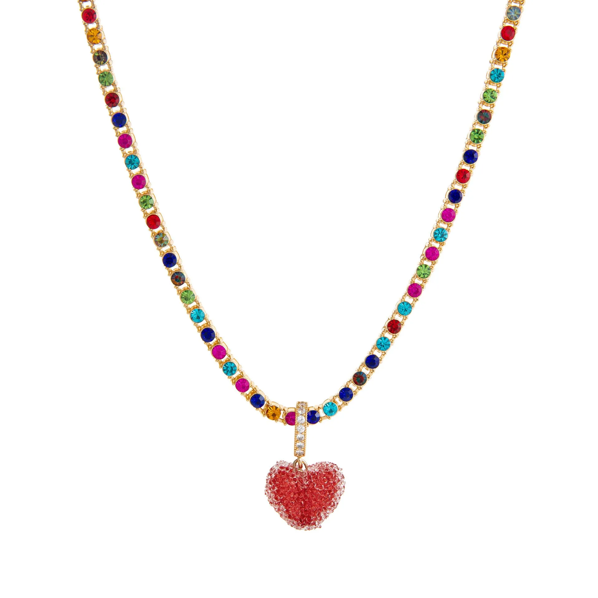 Colored loving heart resin necklace and earrings set with heart-shaped pendant and matching earrings in candy colours