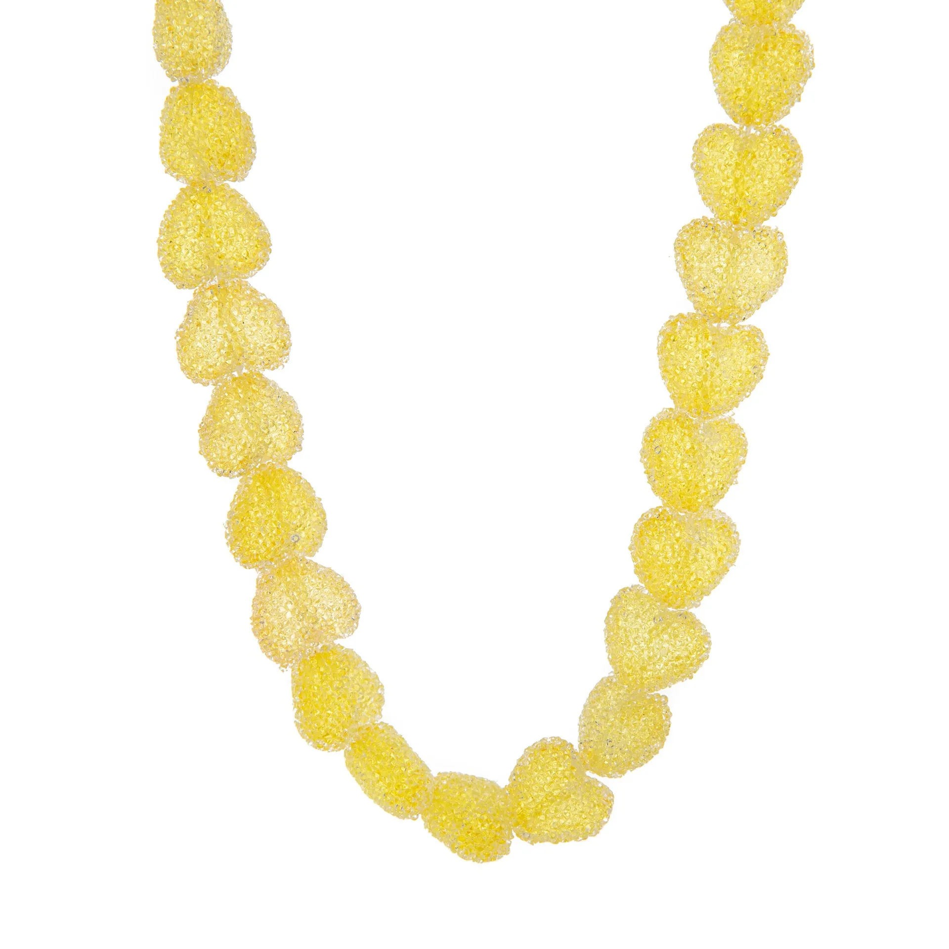 Colored loving heart resin necklace and earrings set with heart-shaped pendant and matching earrings in candy colours