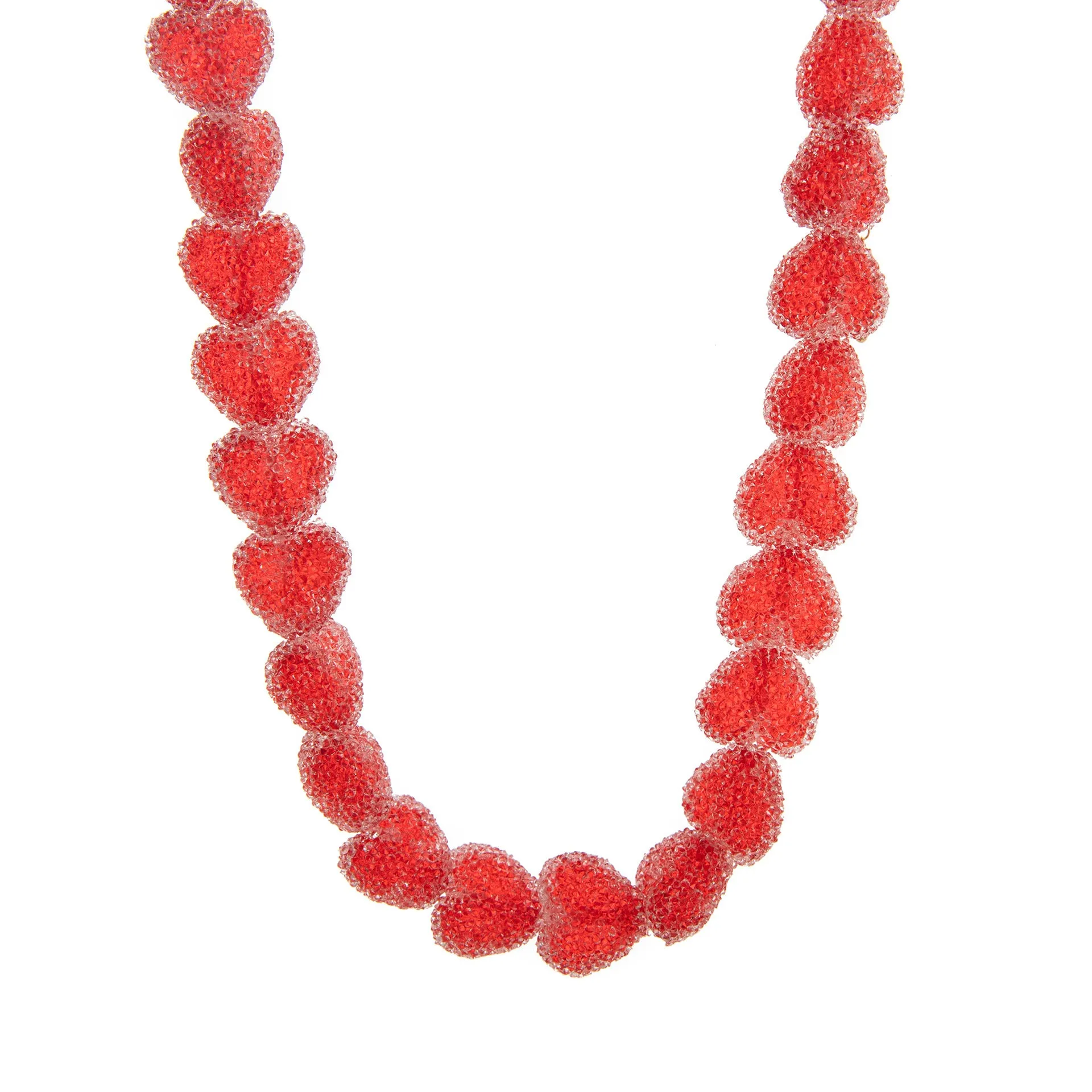 Colored loving heart resin necklace and earrings set with heart-shaped pendant and matching earrings in candy colours