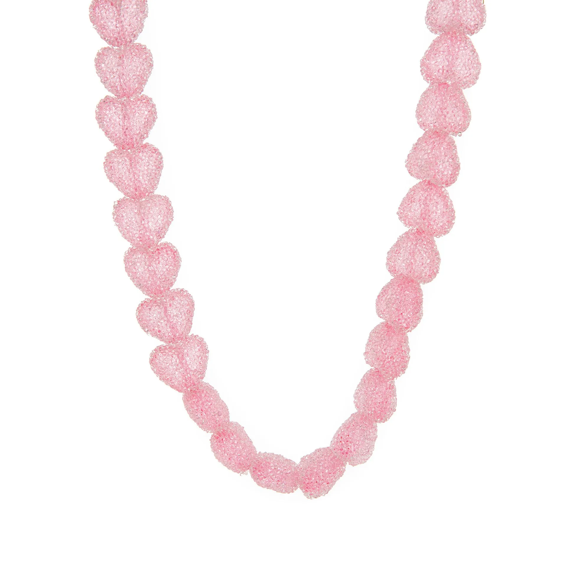 Colored loving heart resin necklace and earrings set with heart-shaped pendant and matching earrings in candy colours