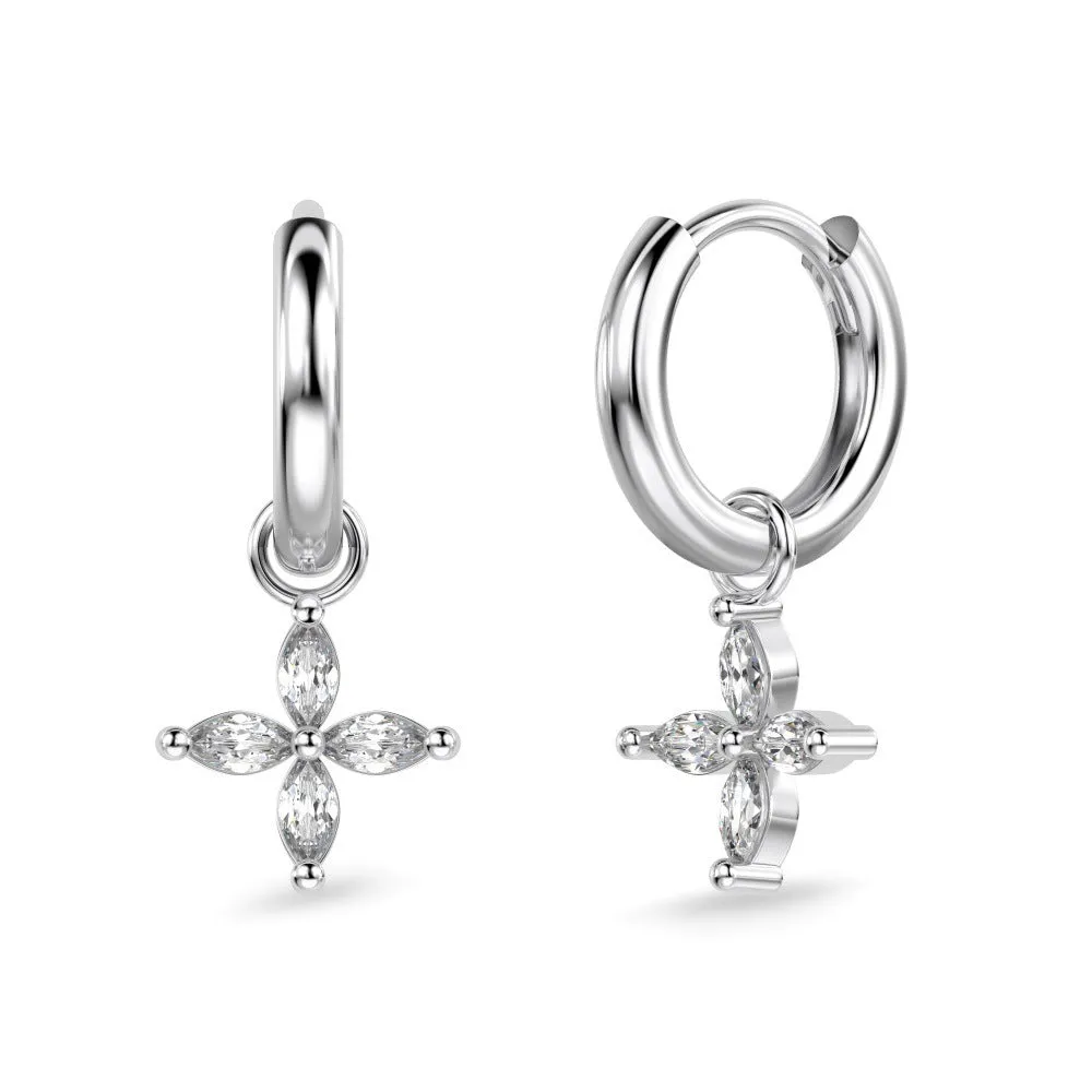 S925 sterling silver flower earrings for women in gold colour option