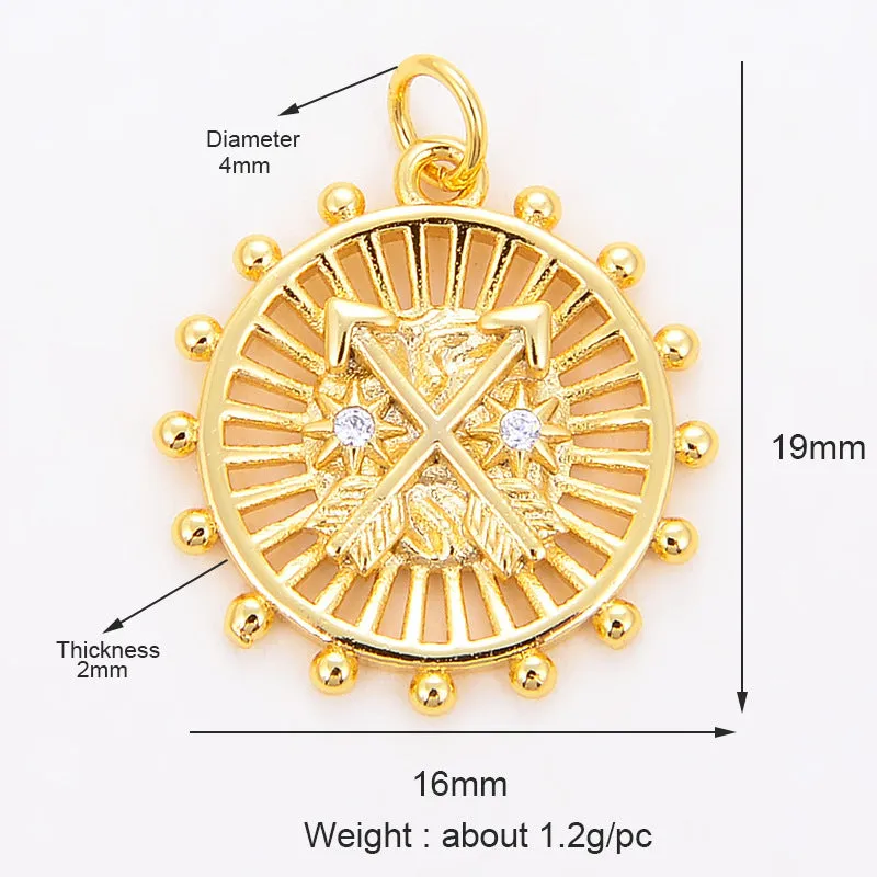 Micro-inlaid mini pendant in synthetic cubic zirconia and rhinestone, Bee style motif