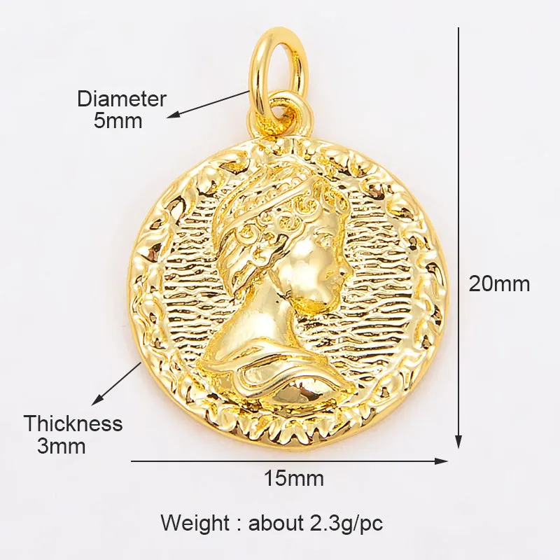 Micro-inlaid mini pendant in synthetic cubic zirconia and rhinestone, Bee style motif