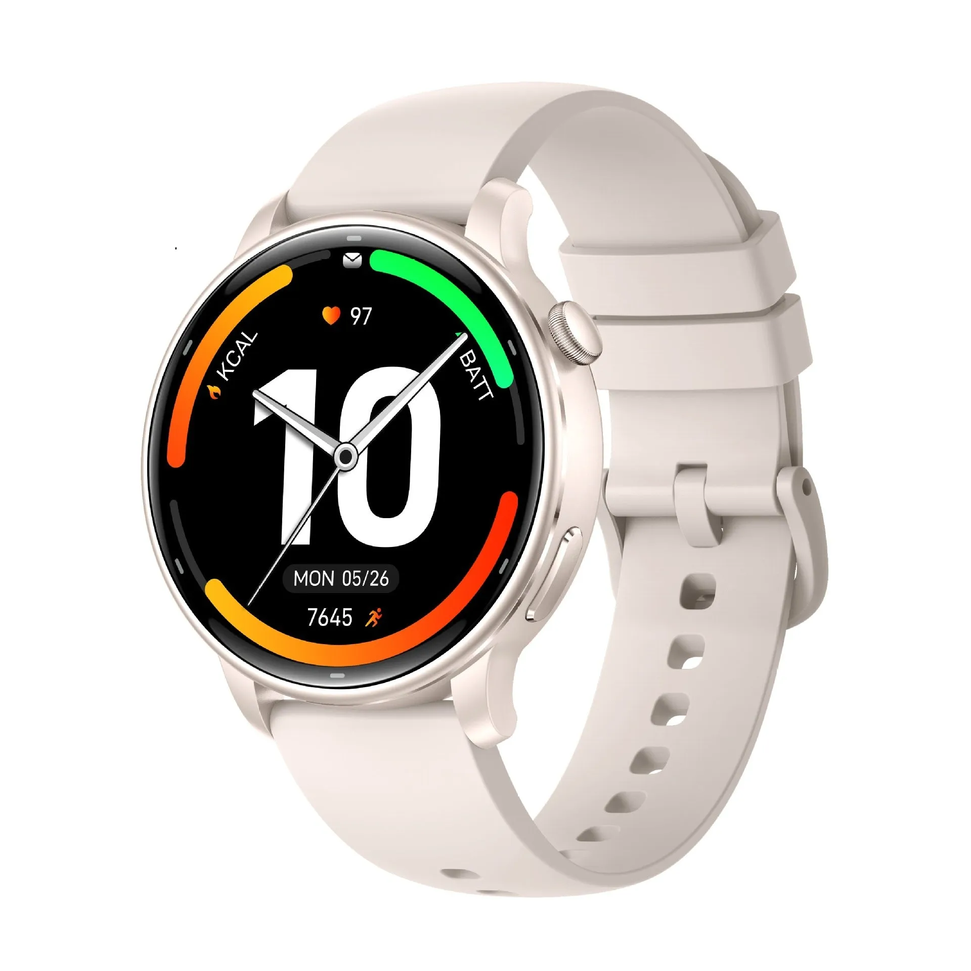 Smart watch with AMOLED screen, GPS, heart rate, blood oxygen, and altitude monitoring in black