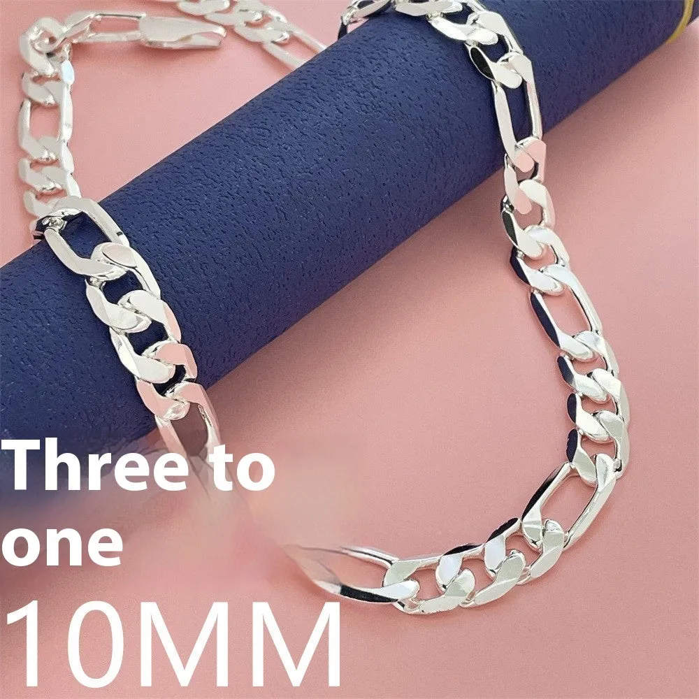 Copperised silver electroplated bead necklace and bracelet set on a flat surface, multiple sizes available from 2mm to 12mm beads
