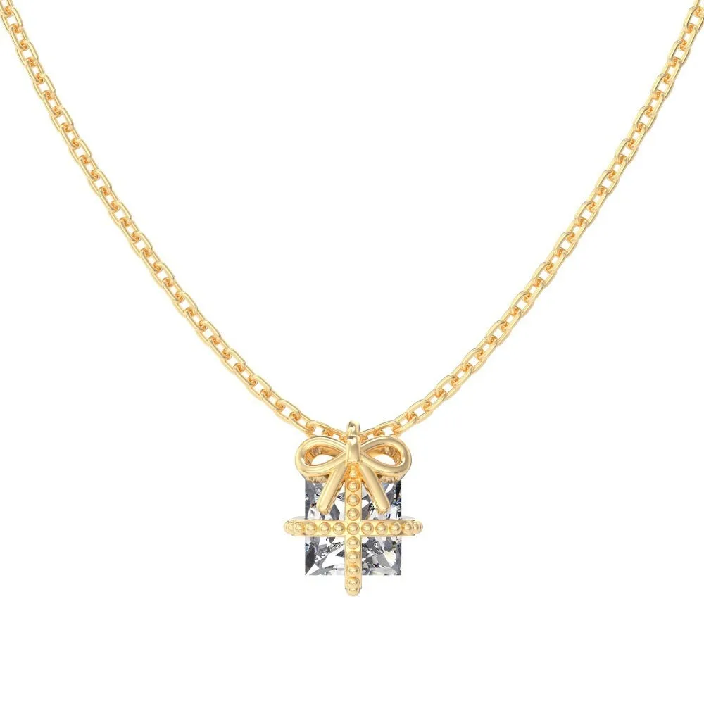 S925 sterling silver necklace and earring set with bear pendant in gold finish on display