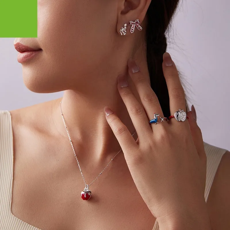 S925 sterling silver Christmas tree stud earrings on white background BSE1255 colour