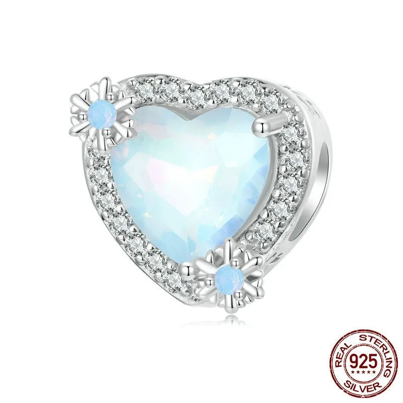 Love Ice And Snow 925 silver DIY bead 12x12mm BSC932 colour with 4.5mm aperture on white background