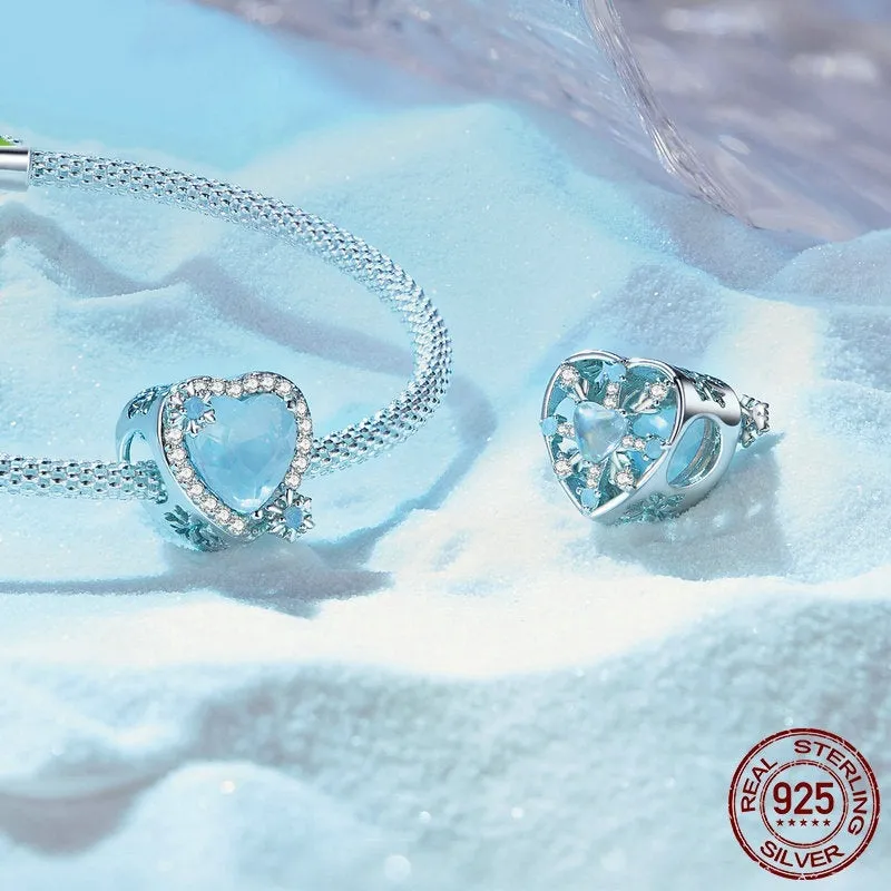 Love Ice And Snow 925 silver DIY bead 12x12mm BSC932 colour with 4.5mm aperture on white background