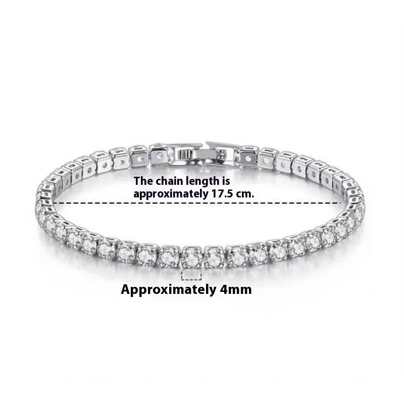 Women's simple diamond studded bracelet in gold finish with 4mm band width on white background