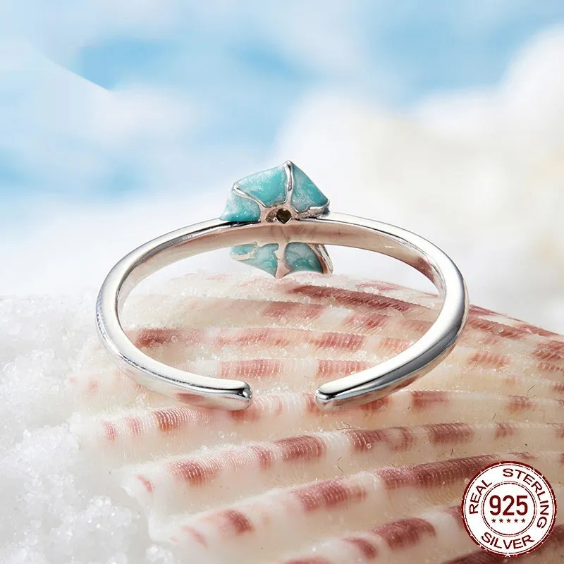 Silver conch open ring for women electroplated BSR672E on white background