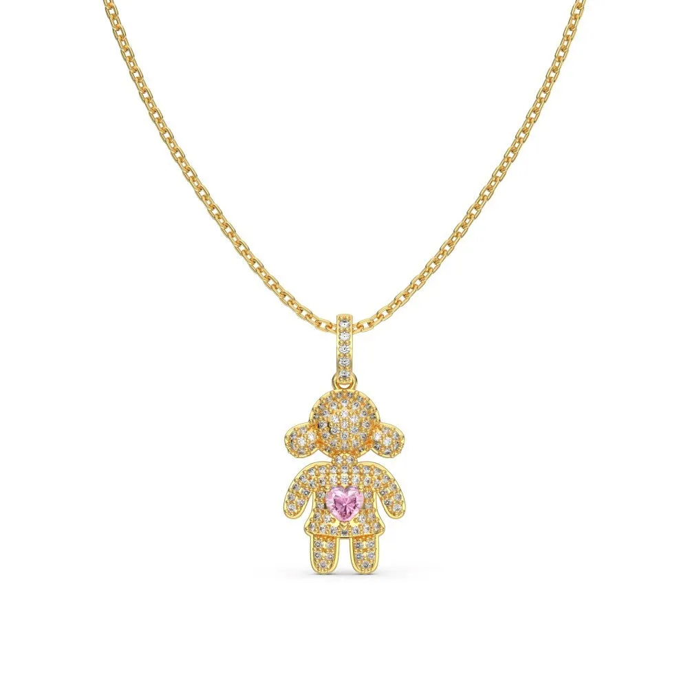 925 silver bear pendant necklace on display, 12.6x26.8mm charm, electroplated finish, four colour options