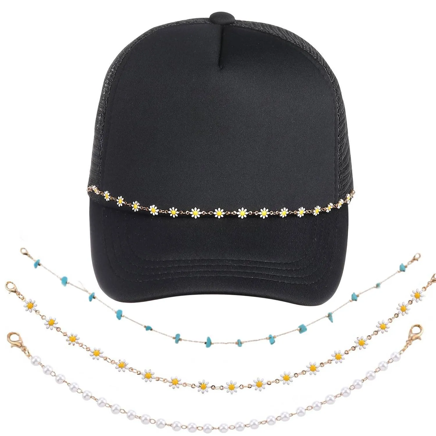 Turquoise pearl Cuban fishbone chain on alloy with electroplated finish in European American style