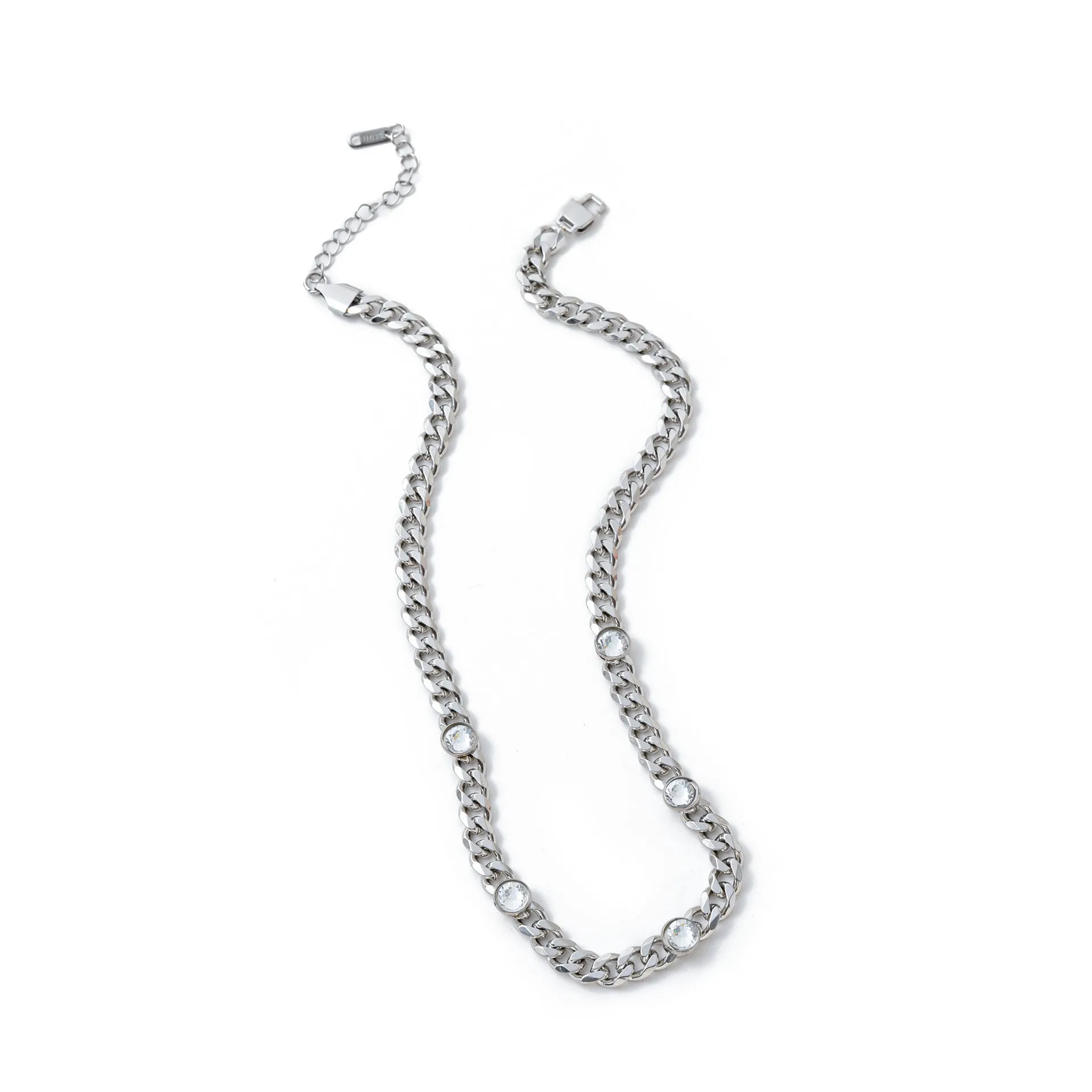Electroplated gold titanium steel hip-hop bracelet with chamfered square pendant on regular chain