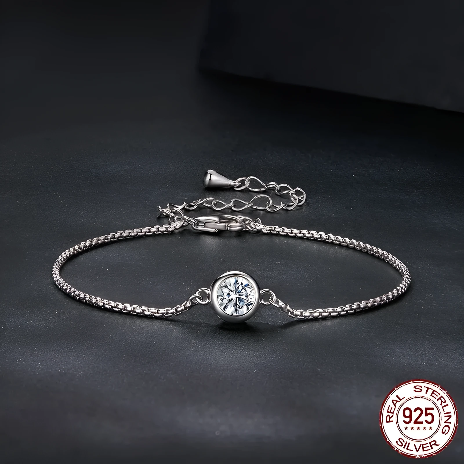 D-colour bright classic moissanite bracelet 925 sterling silver electroplated finish