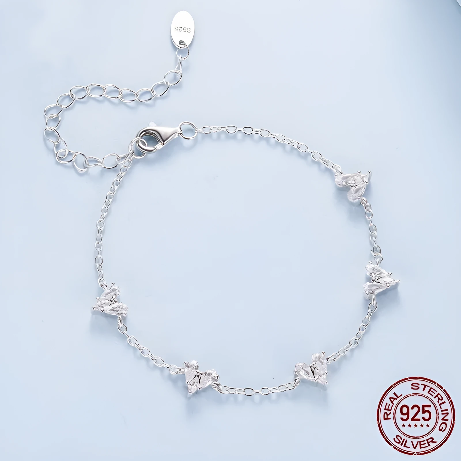 Simple Love S925 sterling silver bracelet in BSB227 colour with electroplated finish