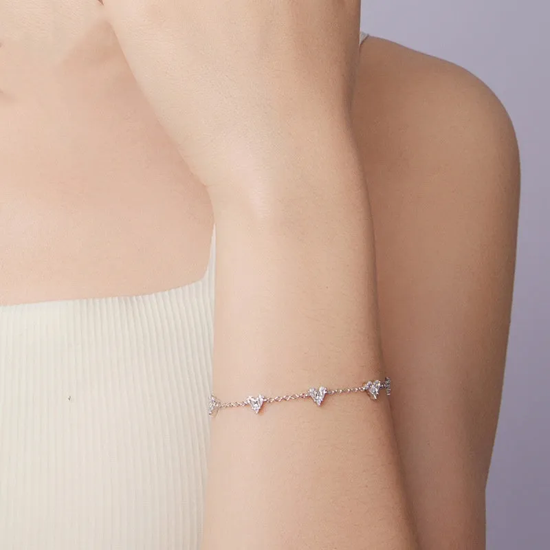 Simple Love S925 sterling silver bracelet in BSB227 colour with electroplated finish