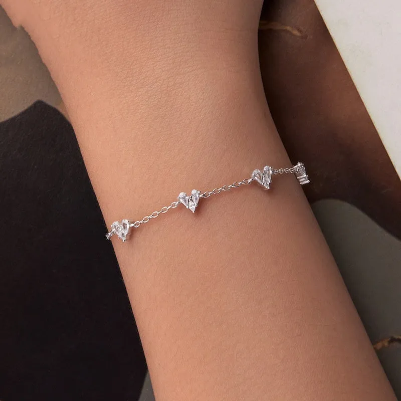 Simple Love S925 sterling silver bracelet in BSB227 colour with electroplated finish