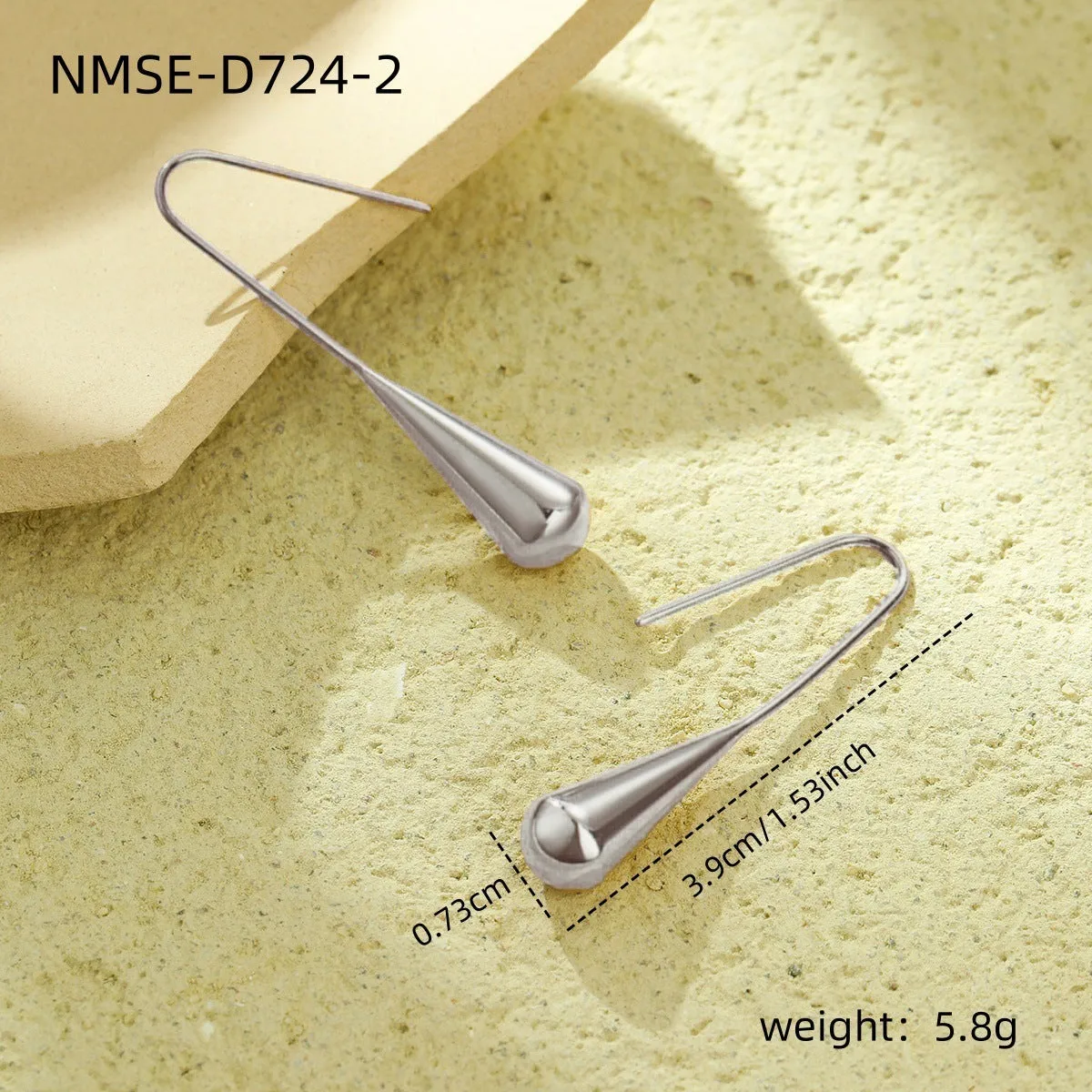 Stainless steel tassel water drop earrings with Y-word chain ornament in 18K gold electroplated finish, geometric drop-shaped design