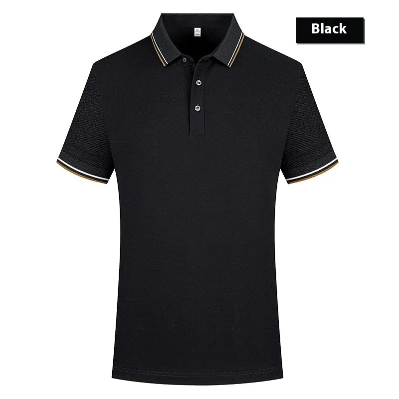 Polo shirt lapel short sleeve in pearl cotton, regular fit, available in multiple colours including white and black