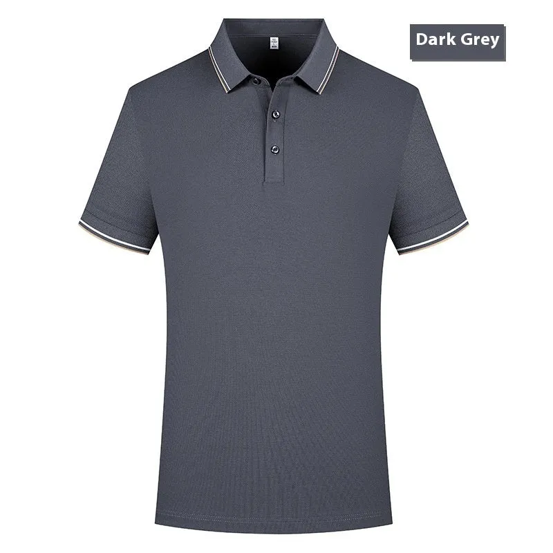 Polo shirt lapel short sleeve in pearl cotton, regular fit, available in multiple colours including white and black