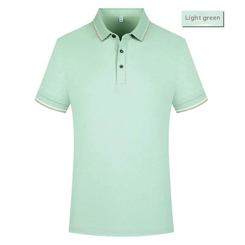Polo shirt lapel short sleeve in pearl cotton, regular fit, available in multiple colours including white and black