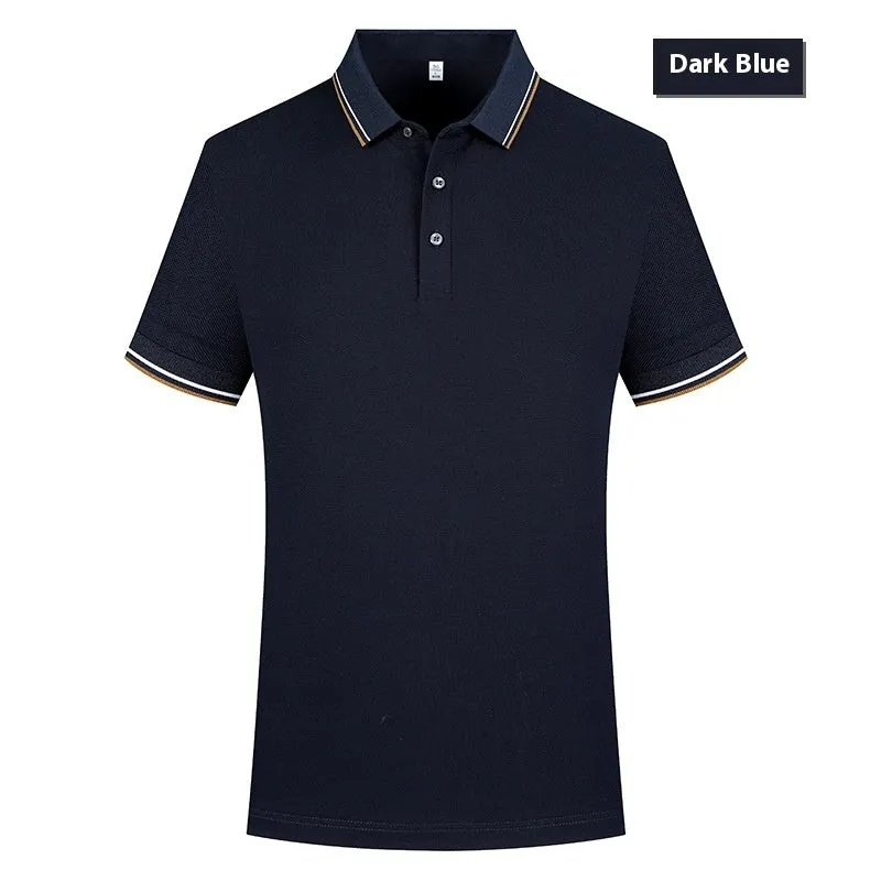 Polo shirt lapel short sleeve in pearl cotton, regular fit, available in multiple colours including white and black