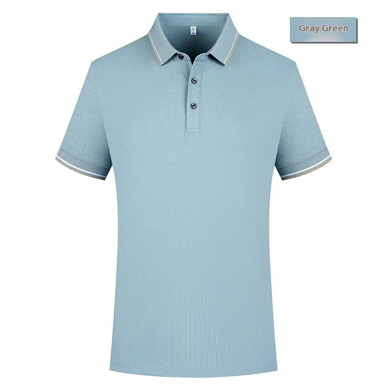 Polo shirt lapel short sleeve in pearl cotton, regular fit, available in multiple colours including white and black