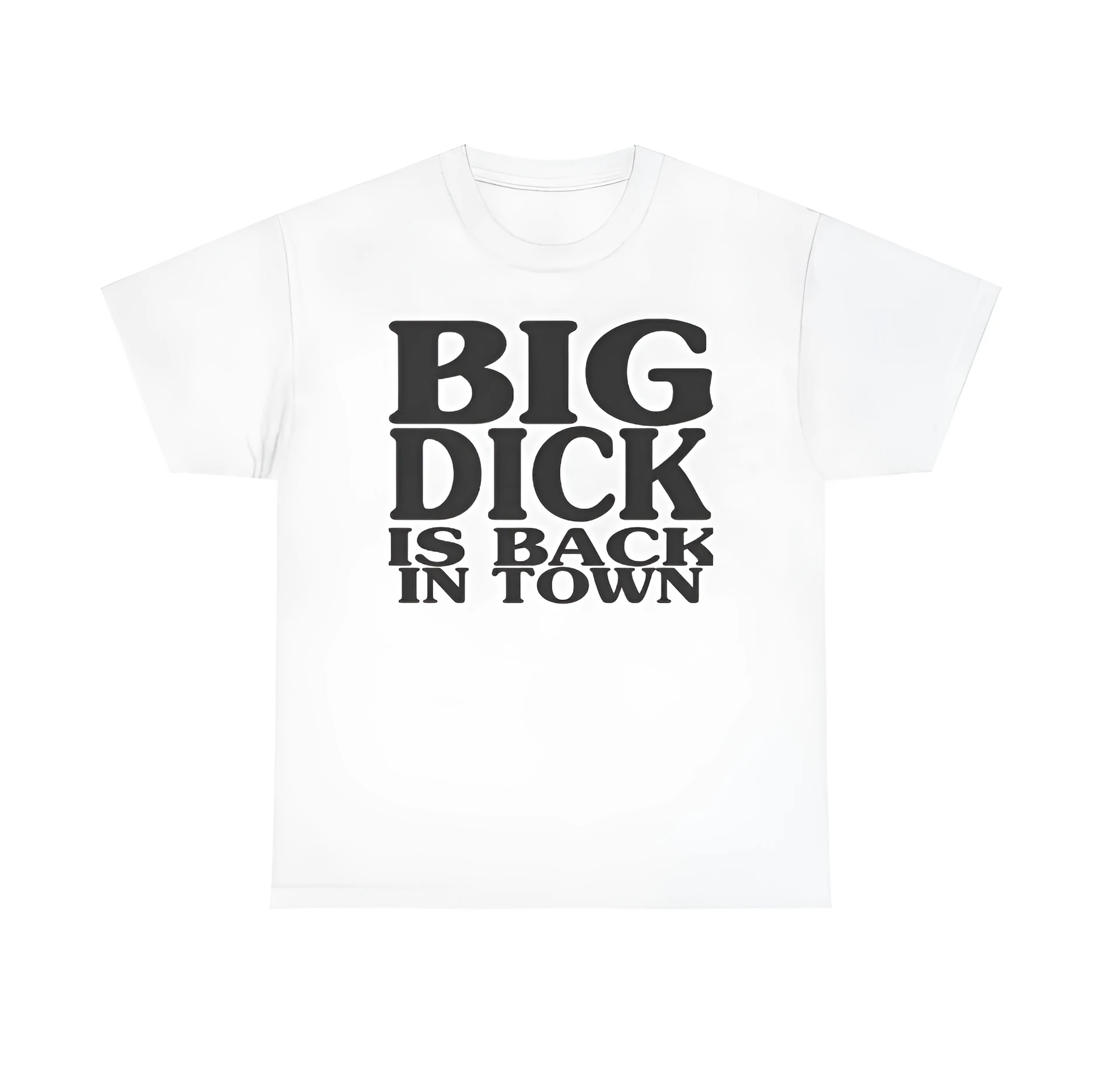 Men's white short sleeve round neck T-shirt with letter print, sizes S to 5XL