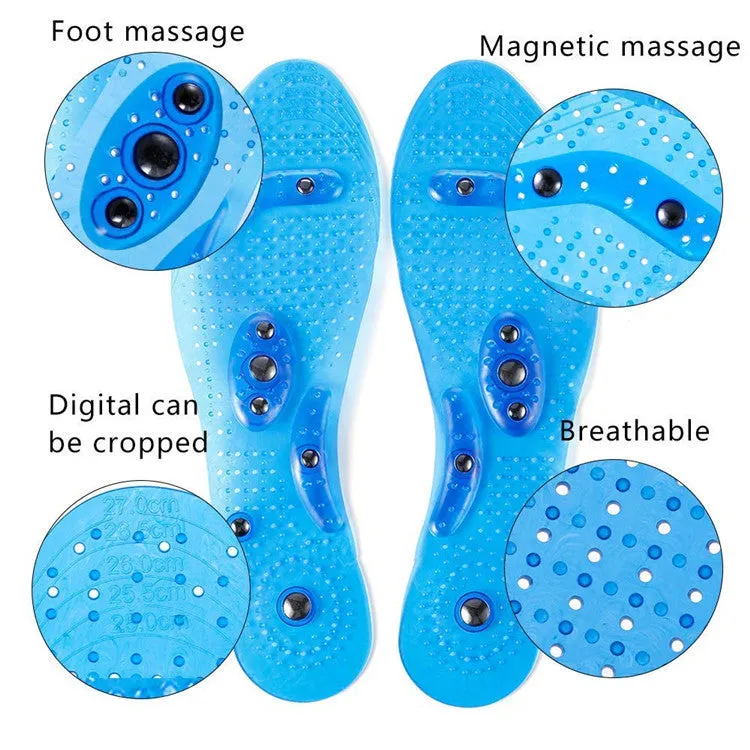 Transparent magnetic massage insole with multiple nodes for foot stimulation, 25cm female size