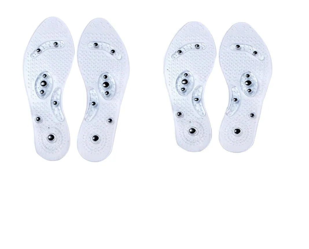 Transparent magnetic massage insole with multiple nodes for foot stimulation, 25cm female size