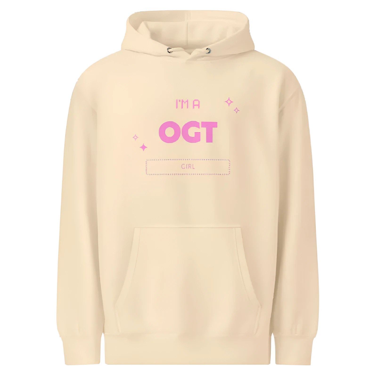 OGT Girl Hoodie in Sandshell colour, polyester leisure top with a pullover style