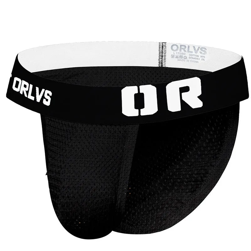 Men's mesh breathable nylon body shaping briefs low waist solid colour black hip lift belly control