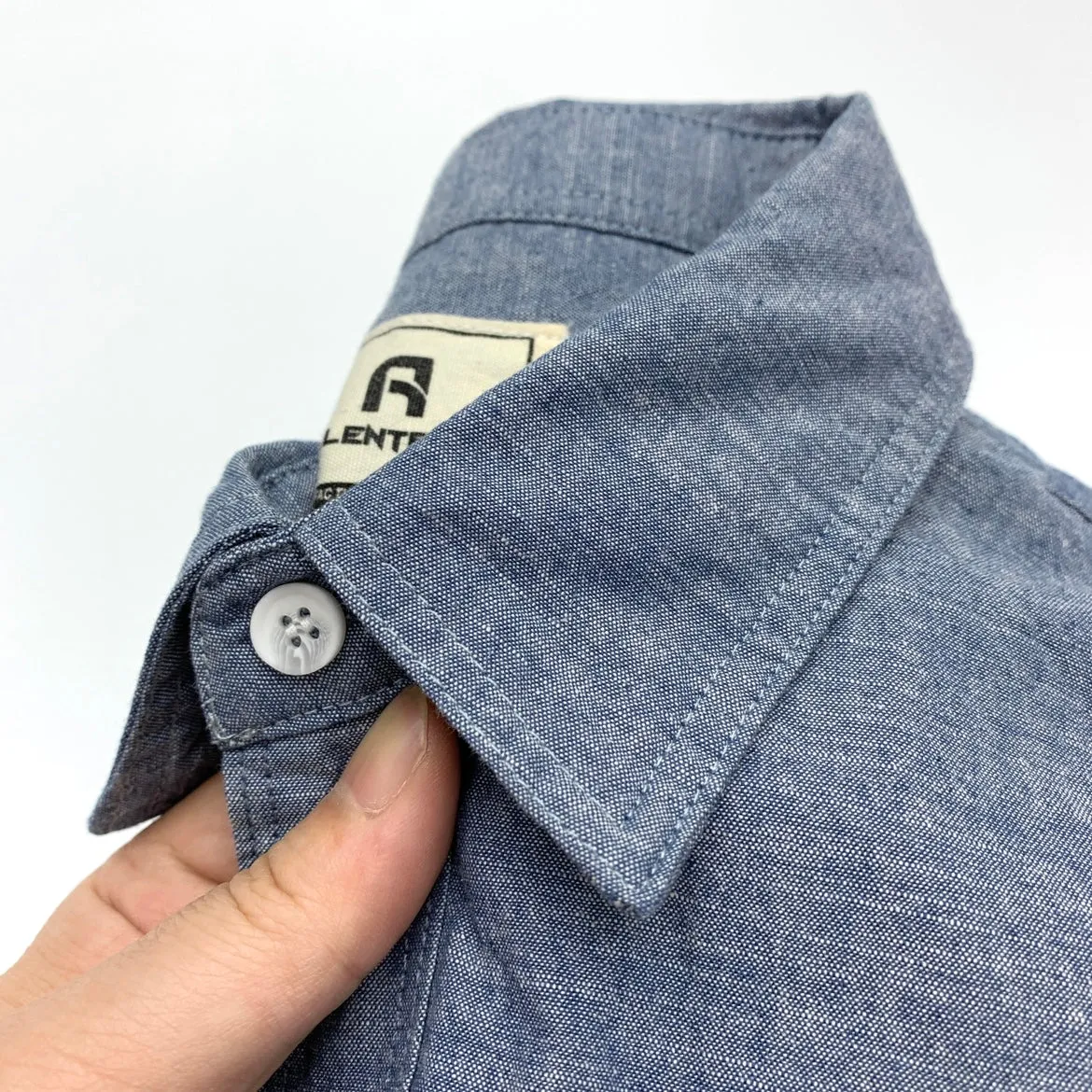 Men's summer cotton linen retro loose fit long sleeve shirt in light gray front view