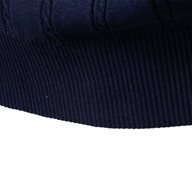 Men's European size V-neck twist sweater vest in dark blue, slim fit, viscose blend