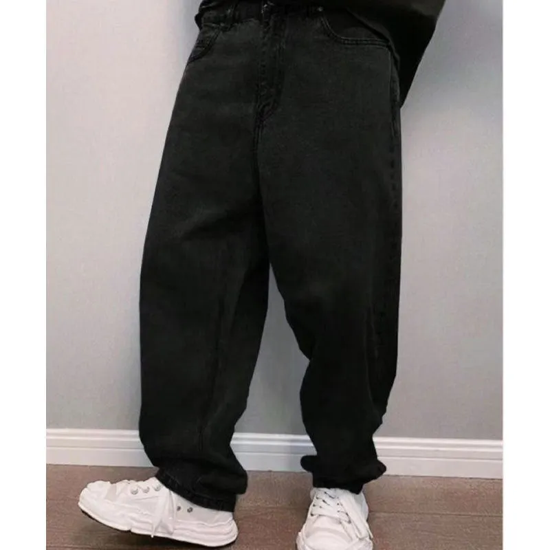 Men's non-elastic button waist casual jeans in denim cotton, high waist, blue colour, side view
