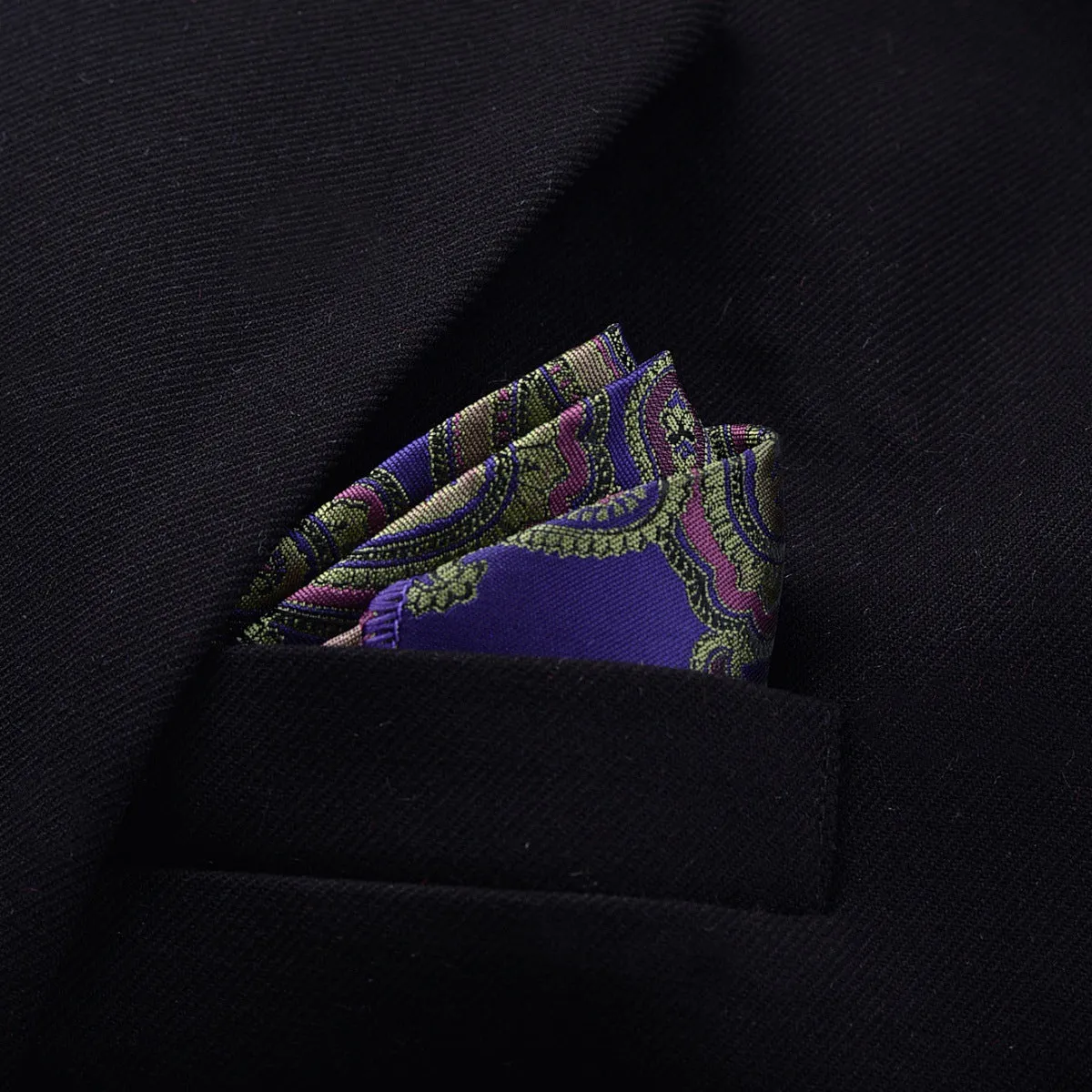 Men's jacquard pocket square 23x23cm patterned square scarf with 50 colour options