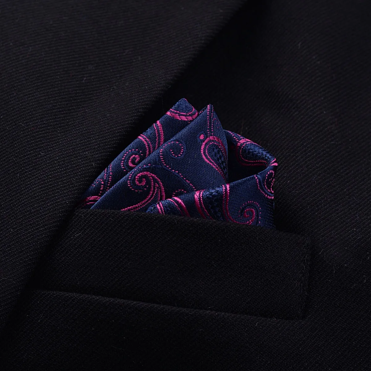 Men's jacquard pocket square 23x23cm patterned square scarf with 50 colour options