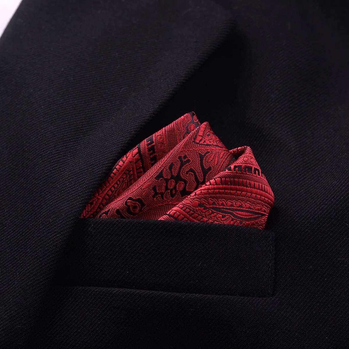 Men's jacquard pocket square 23x23cm patterned square scarf with 50 colour options