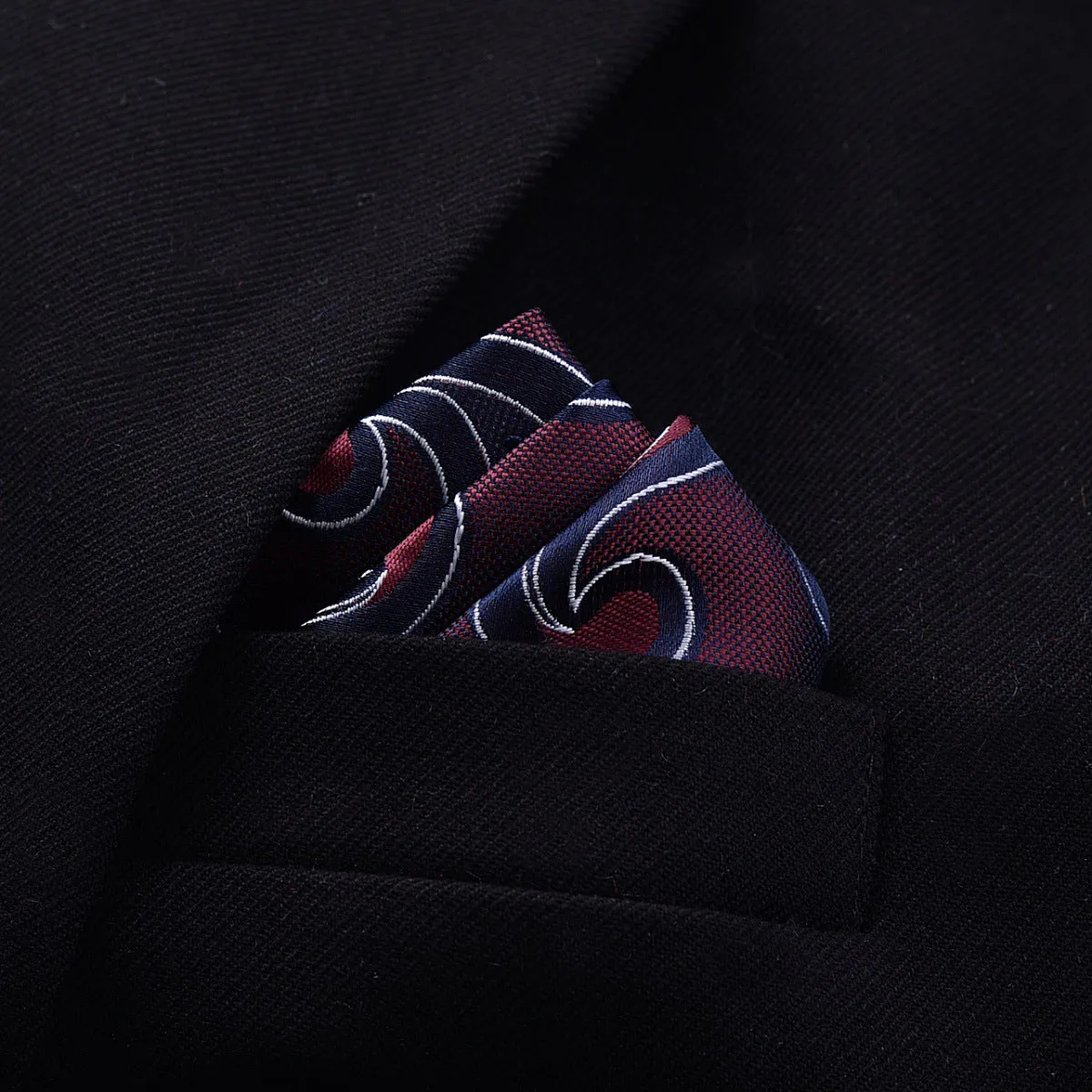 Men's jacquard pocket square 23x23cm patterned square scarf with 50 colour options