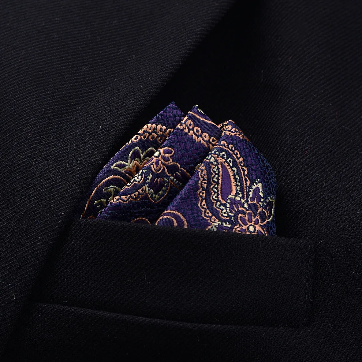 Men's jacquard pocket square 23x23cm patterned square scarf with 50 colour options