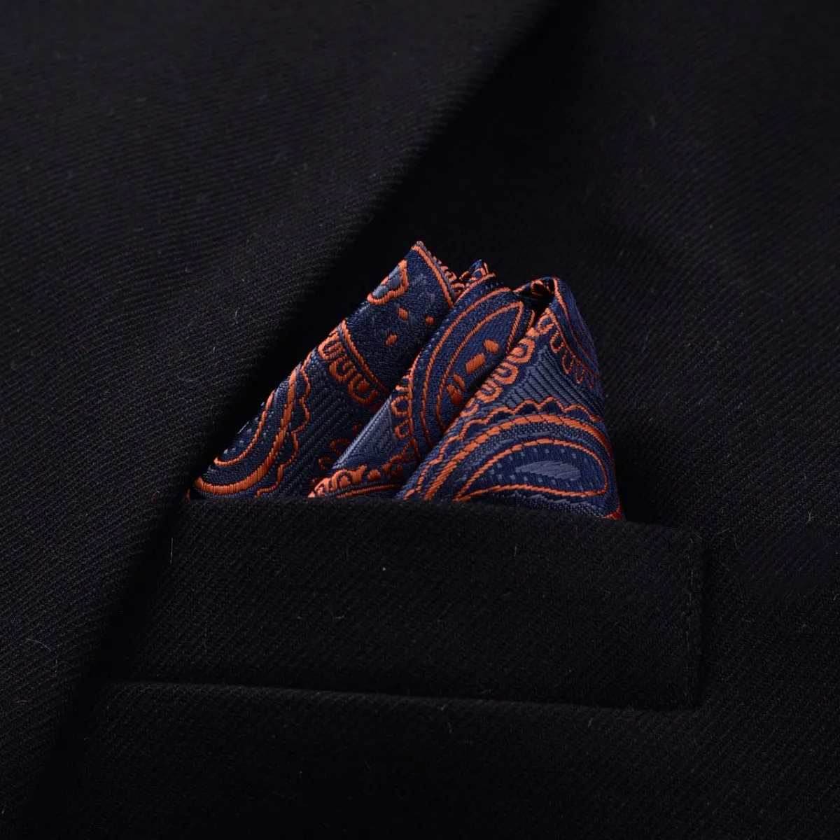 Men's jacquard pocket square 23x23cm patterned square scarf with 50 colour options
