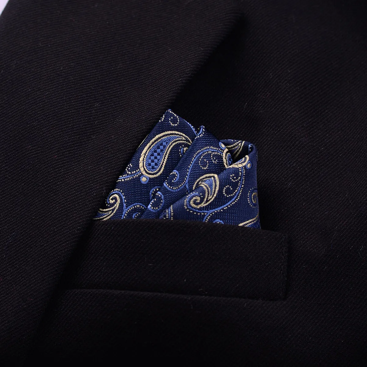 Men's jacquard pocket square 23x23cm patterned square scarf with 50 colour options