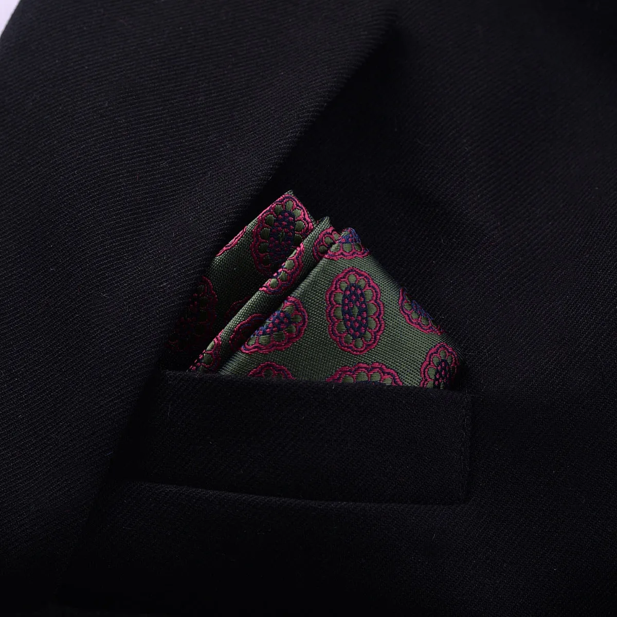 Men's jacquard pocket square 23x23cm patterned square scarf with 50 colour options
