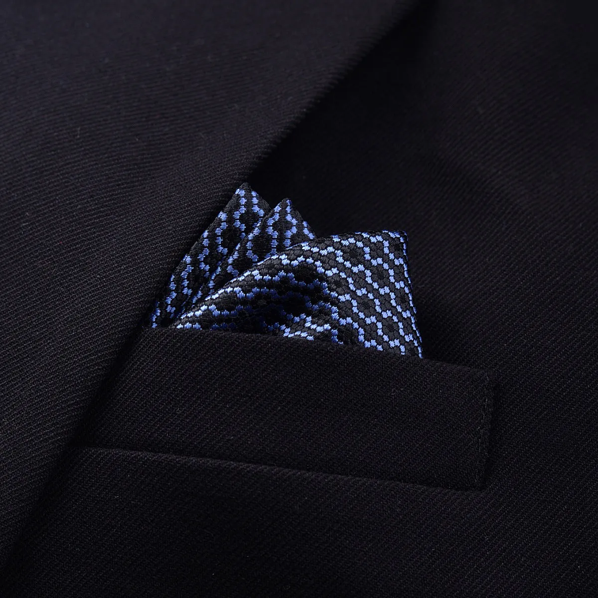 Men's jacquard pocket square 23x23cm patterned square scarf with 50 colour options