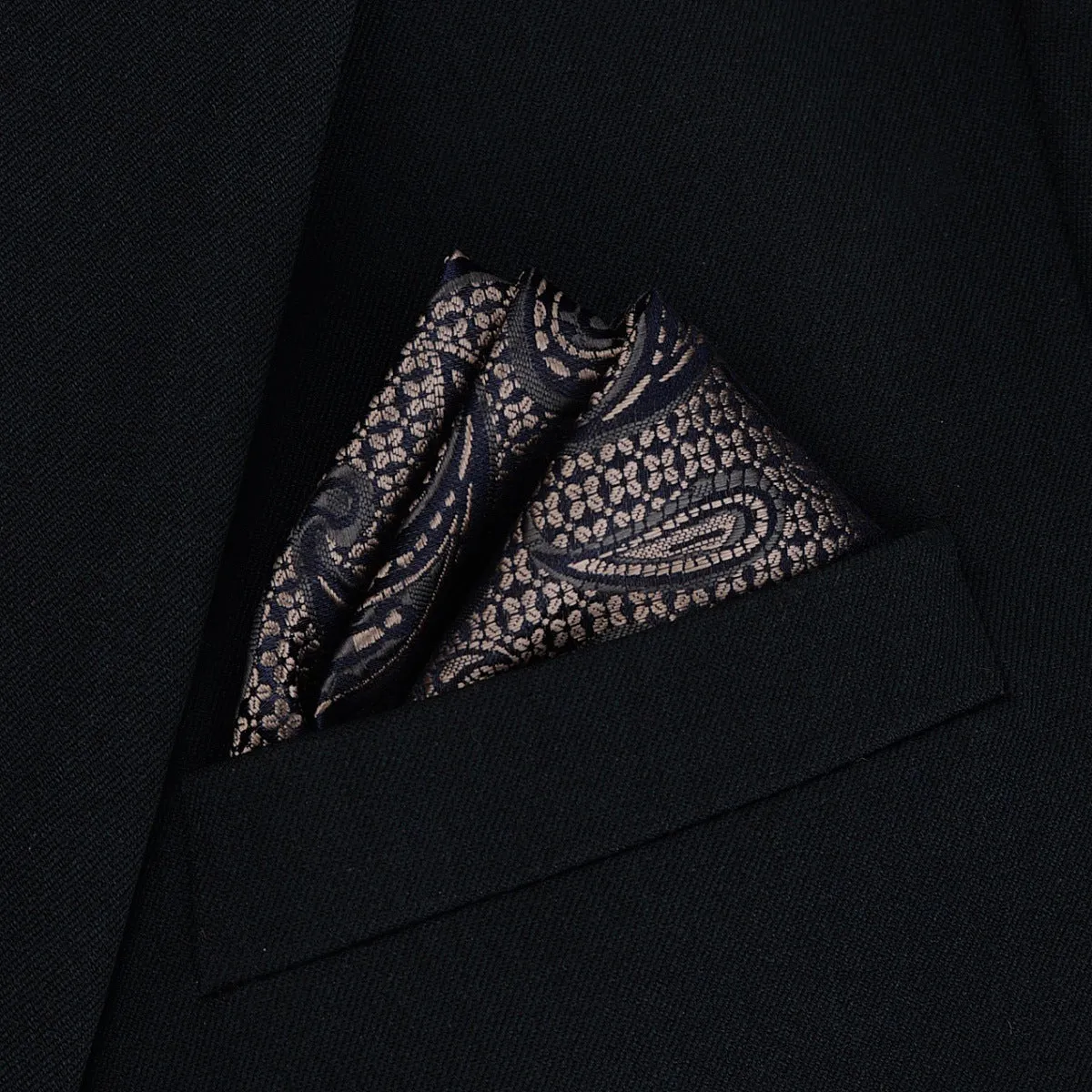 Men's jacquard pocket square 23x23cm patterned square scarf with 50 colour options