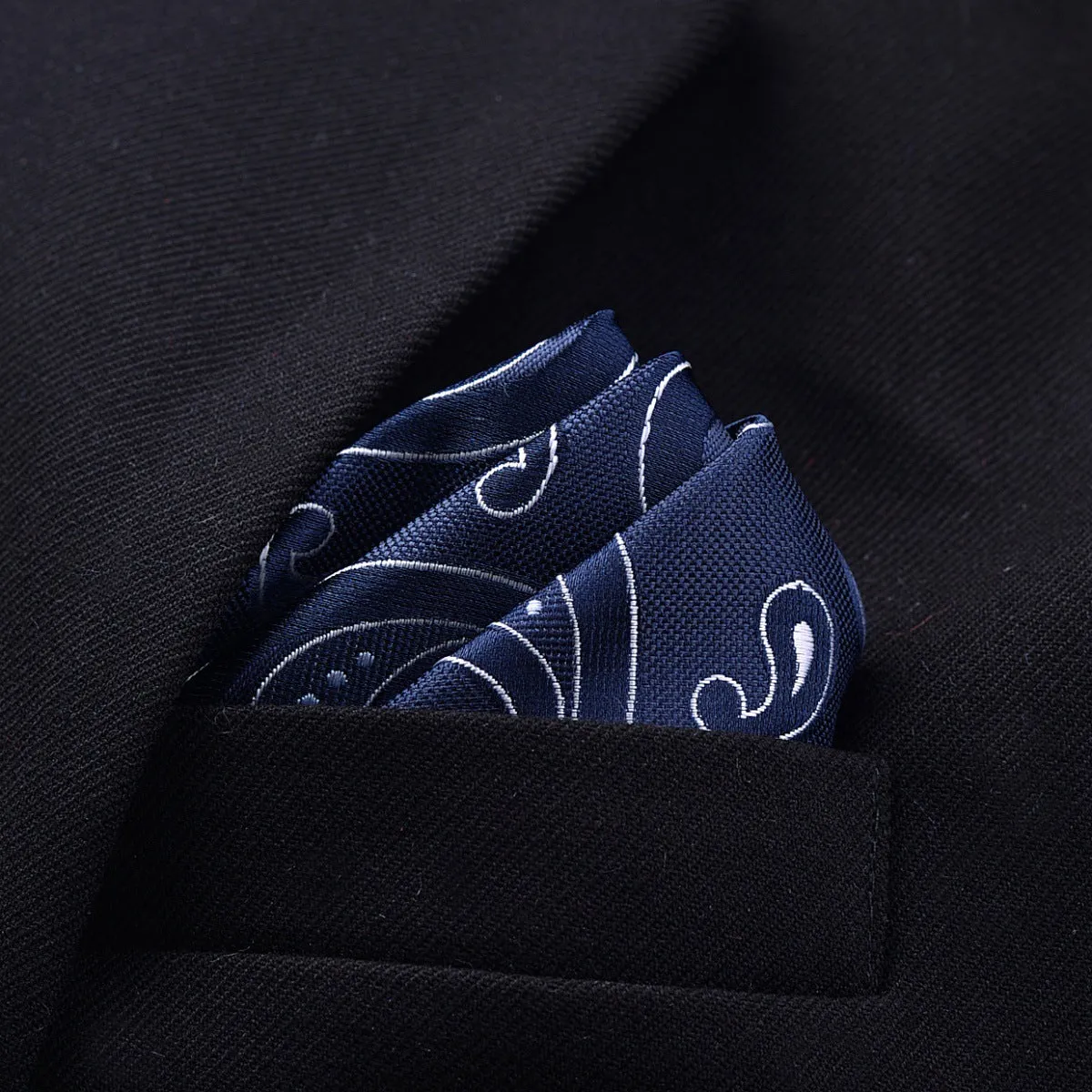 Men's jacquard pocket square 23x23cm patterned square scarf with 50 colour options